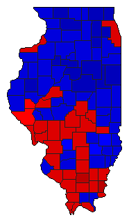 1976 Illinois County Map of General Election Results for President