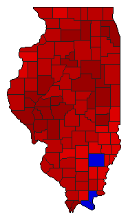 1976 Illinois County Map of Democratic Primary Election Results for Comptroller General