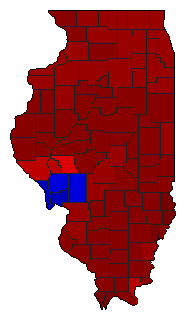 1976 Illinois County Map of Democratic Primary Election Results for Secretary of State