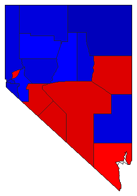 1976 Nevada County Map of General Election Results for President
