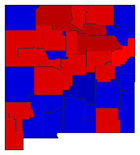 1976 New Mexico County Map of General Election Results for President