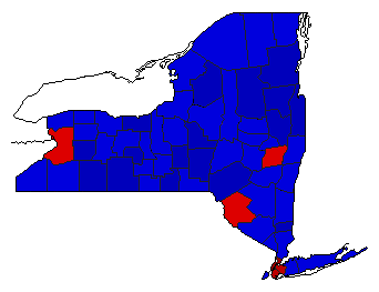 1976 New York County Map of General Election Results for President
