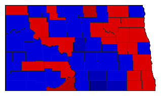 1976 North Dakota County Map of General Election Results for State Auditor