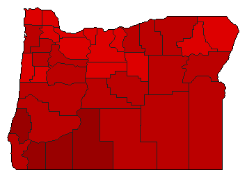 1976 Oregon County Map of Democratic Primary Election Results for Attorney General
