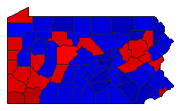 1976 Pennsylvania County Map of General Election Results for President