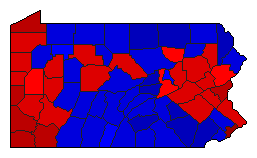 1976 Pennsylvania County Map of General Election Results for State Auditor
