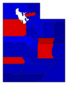 1976 Utah County Map of General Election Results for Senator