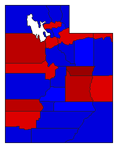1976 Utah County Map of General Election Results for Governor