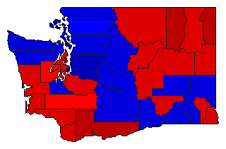 1976 Washington County Map of General Election Results for Insurance Commissioner