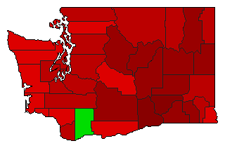 1976 Washington County Map of General Election Results for Initiative