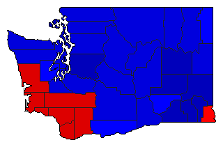 1976 Washington County Map of General Election Results for Secretary of State