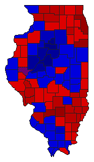 1978 Illinois County Map of Democratic Primary Election Results for Comptroller General