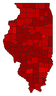 1978 Illinois County Map of General Election Results for Secretary of State