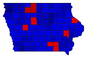 1978 Iowa County Map of General Election Results for State Treasurer