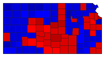 1978 Kansas County Map of General Election Results for Governor