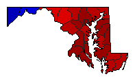 1978 Maryland County Map of General Election Results for Governor