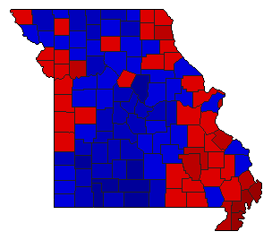 1978 Missouri County Map of General Election Results for State Auditor