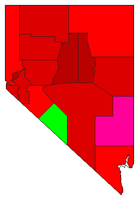 1978 Nevada County Map of Democratic Primary Election Results for Governor