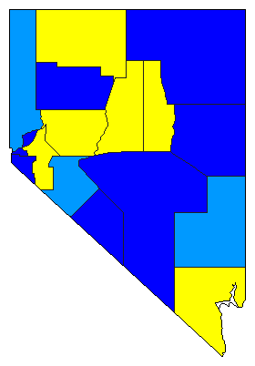1978 Nevada County Map of Republican Primary Election Results for Secretary of State