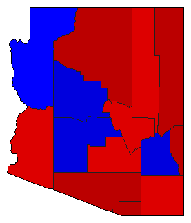1978 Arizona County Map of General Election Results for Governor