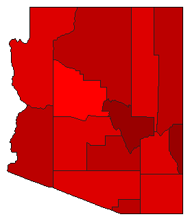 1978 Arizona County Map of General Election Results for Secretary of State