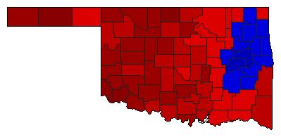 1978 Oklahoma County Map of Democratic Runoff Election Results for Senator