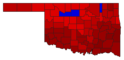 1978 Oklahoma County Map of General Election Results for State Treasurer