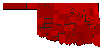 1978 Oklahoma County Map of Democratic Primary Election Results for State Treasurer