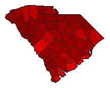 1978 South Carolina County Map of General Election Results for Secretary of State
