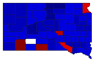 1978 South Dakota County Map of General Election Results for Secretary of State