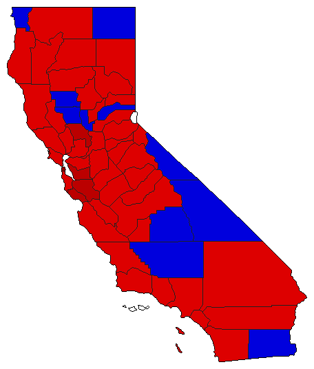 1978 California County Map of Special Election Results for Governor
