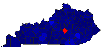 1979 Kentucky County Map of Republican Primary Election Results for Governor