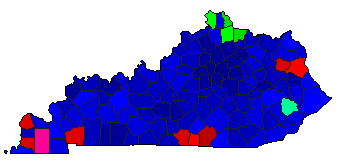 1979 Kentucky County Map of Republican Primary Election Results for State Treasurer