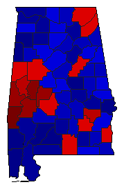 1980 Alabama County Map of Republican Primary Election Results for Senator