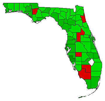 1980 Florida County Map of General Election Results for Referendum