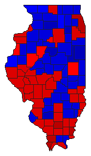 1980 Illinois County Map of General Election Results for Senator