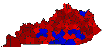 1980 Kentucky County Map of General Election Results for Senator