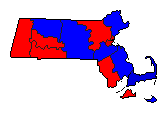 1980 Massachusetts County Map of General Election Results for President