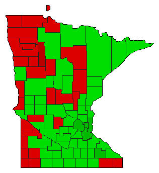 1980 Minnesota County Map of General Election Results for Amendment