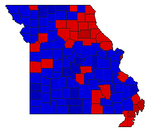 1980 Missouri County Map of General Election Results for Governor