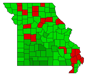 1980 Missouri County Map of General Election Results for Referendum