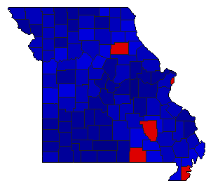1980 Missouri County Map of General Election Results for Attorney General