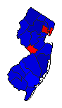 1980 New Jersey County Map of General Election Results for President