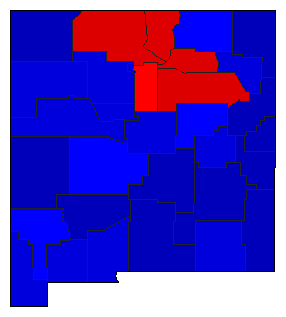 1980 New Mexico County Map of General Election Results for President