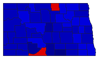 1980 North Dakota County Map of General Election Results for State Auditor