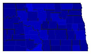 1980 North Dakota County Map of General Election Results for Senator