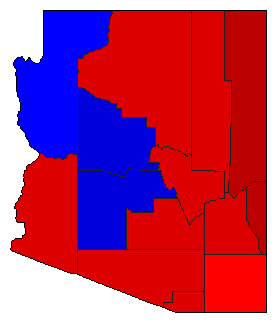 1980 Arizona County Map of General Election Results for Senator