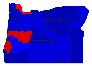 1980 Oregon County Map of General Election Results for Senator
