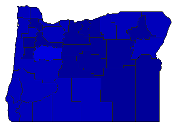 1980 Oregon County Map of General Election Results for Secretary of State