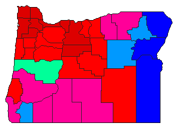 1980 Oregon County Map of Democratic Primary Election Results for Attorney General